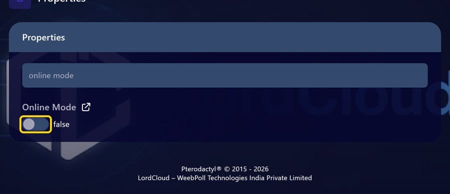 Online Mode switched OFF (false)